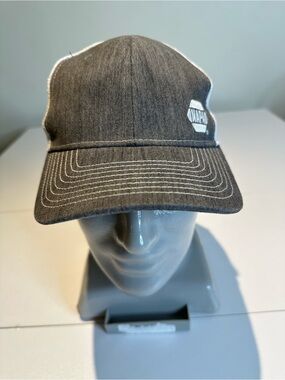 Gray Cap with White Stitching - Branded Baseball Hat